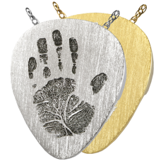 Fingerprint Cremation Jewelry: Guitar Pick- Handprint Pendant