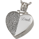 Fingerprint Cremation Jewelry Heart Bail - Halfprint /Name Pendant -  - FP-3149 halfprint with name