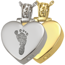 Fingerprint Cremation Jewelry: Heart Filigree Bail- 1 Foot Pendant