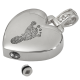 Fingerprint Cremation Jewelry: Heart Filigree Bail- 1 Foot Pendant -  - FP-3149 1 footprint