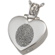 Fingerprint Cremation Jewelry: Heart Filigree Bail Pendant -  - FP-3149 fingerprint