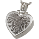 Fingerprint Cremation Jewelry: Heart Filigree Bail Pendant -  - FP-3149 fingerprint