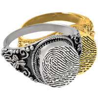 Fingerprint Cremation Jewelry: Round Ring