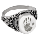 Fingerprint Cremation Jewelry: Round Ring- Handprint -  - FP 2004 handprint