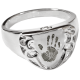 Fingerprint Cremation Jewelry: Shield Ring- Handprint Pendant -  - FP-2022 handprint