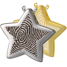Fingerprint Cremation Jewelry: Slide Star Pendant