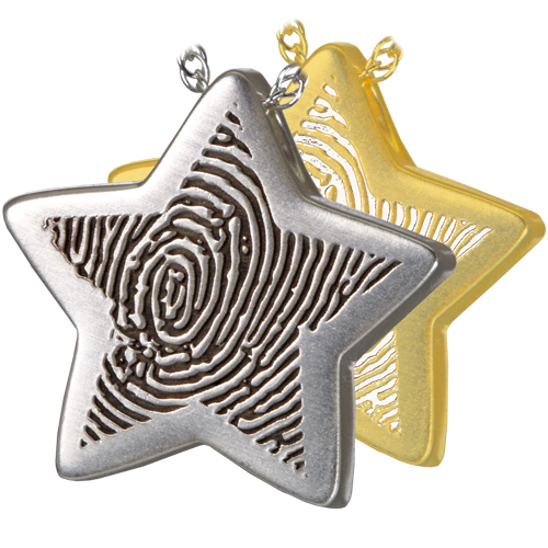 Fingerprint Cremation Jewelry: Slide Star Pendant -  - FP-3125