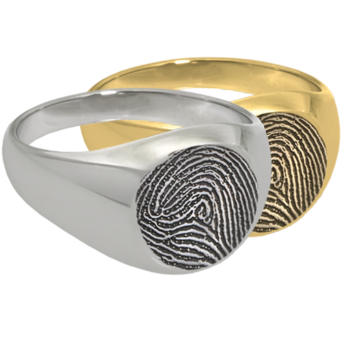 Fingerprint Memorial Jewelry: Elegant Round Ring -  - 2186 fingerprint