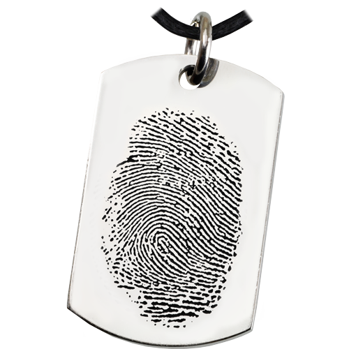 Fingerprint Memorial Jewelry: Stainless Steel Dog Tag -  - FP-SSP0003 fingerprint
