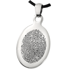 Fingerprint Memorial Jewelry: Stainless Steel Oval