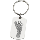 Fingerprint Memorial Key Ring: Large Stainless Steel Dog Tag Footprint -  - FP-4010 footprint