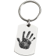 Fingerprint Memorial Key Ring: Large Stainless Steel Dog Tag Handprint -  - FP-4010 handprint