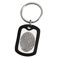 Fingerprint Memorial Key Ring  Stainless Steel Dog Tag