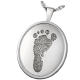 Memorial Jewelry: Oval Rimmed Pendant- Footprint -  - FP-3504 footprint
