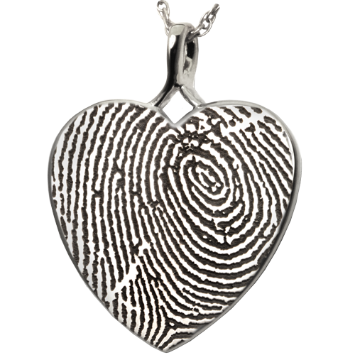 Memorial Jewelry Sterling Silver Heart Pendant Fingerprint -  - FP-694224 fingerprint
