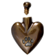 Pet Cremation Jewelry: Antiqued Brass Heart Pawprint Pendant -  - 8608ab