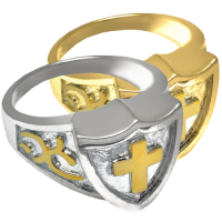 Pet Cremation Jewelry Cross Shield Ring Pendant