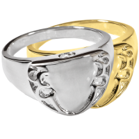 Pet Cremation Jewelry Engravable Shield Ring