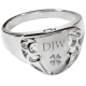 Pet Cremation Jewelry Engravable Shield Ring -  - 2022