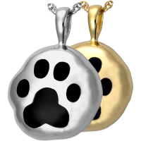 Pet Cremation Jewelry: Hammered Paw Print Urn Pendant