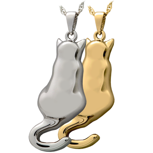Pet Cremation Jewelry: Kitty in My Window Pendant -  - 3859