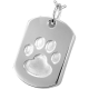 Pet Cremation Jewelry: Paw Print Dog Tag Pendant -  - 3171