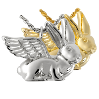 Pet Cremation Jewelry: Rabbit (Ears Up) Pendant