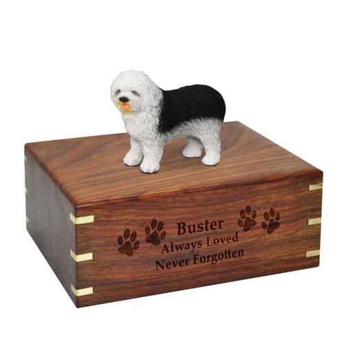 Pet Cremation Wood Urns: Old English Sheepdog -  - SWH003A,B,C,L-DF35