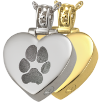 Pet Print Cremation Jewelry Heart Filigree Bail Pawprint Pendant