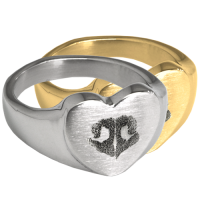 Pet Print Jewelry: Bold Heart Ring with actual Noseprint