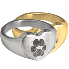 Pet Print Jewelry: Bold Heart Ring with actual Pawprint