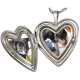 Pet Print Jewelry: Heart Double-Photo Locket- Pawprint -  - PP-3287/L