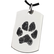 Pet Print Jewelry: Stainless Steel Dog Tag Paw Print