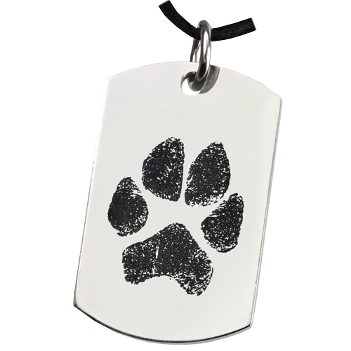 Pet Print Jewelry: Stainless Steel Dog Tag Paw Print -  - PP-SSP0003