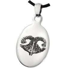 Pet Print Jewelry: Stainless Steel Oval Tag Noseprint