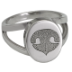 Pet Print Jewelry:  V  Ring with actual Noseprint -  - NP-2044/B