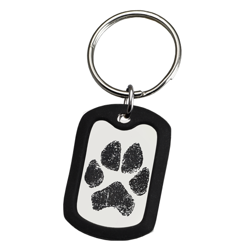 Pet Print Key Ring: Large Stainless Steel Dog Tag Paw Print -  - PP-4010