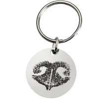 Pet Print Key Ring: Stainless Steel Round Tag Noseprint