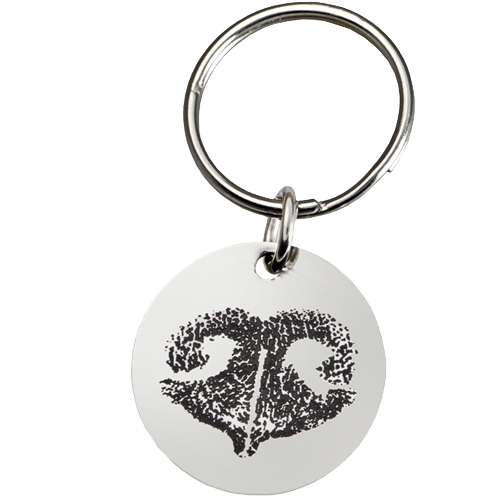 Pet Print Key Ring: Stainless Steel Round Tag Noseprint -  - SSP0004-NP