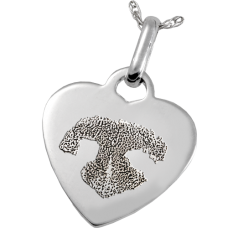 Pet Print Memorial Jewelry Sterling Silver Heart Tag- Actual Noseprint