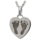Petite Heart 2 Footprints Jewelry -  - 2Feet-3146/B