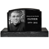 Photo Engraved 12x8 Small Granite Cemetery Headstone - Traditional Style