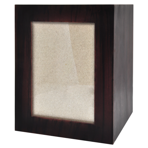 Quantity-Pack Urns: Dark Brown Wooden Box Urn with Photo Window -  - SWH-MDF-001 modified