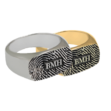 Rectangle Ring Fingerprint Jewelry