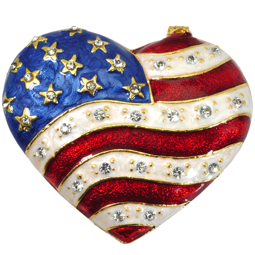 Urn Keepsake: Patriotic Heart -  - Wholesale Urn Keepsake: Patriotic Heart