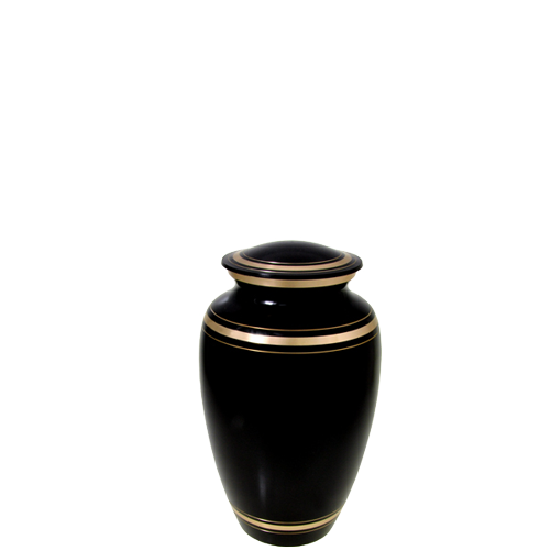 Urn Keepsakes: Plain Black Gold Mini Keepsake -  - 8061e
