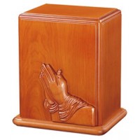 Praying Hands Wood Urn