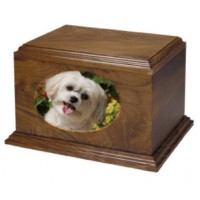 Forest Pet Photo Urn - Wood