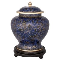 Royal Blue Cloisonne Urn (6 Options)