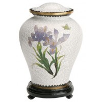 White Iris Cloisonne Urn (5 Options)